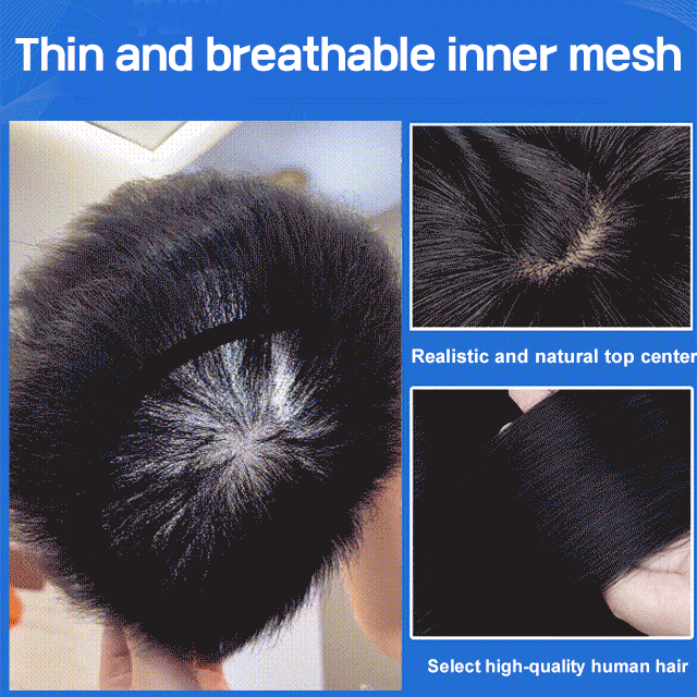 Full Head Men Hair Wig Easy to Use and Fit on Every Head Size Natural color